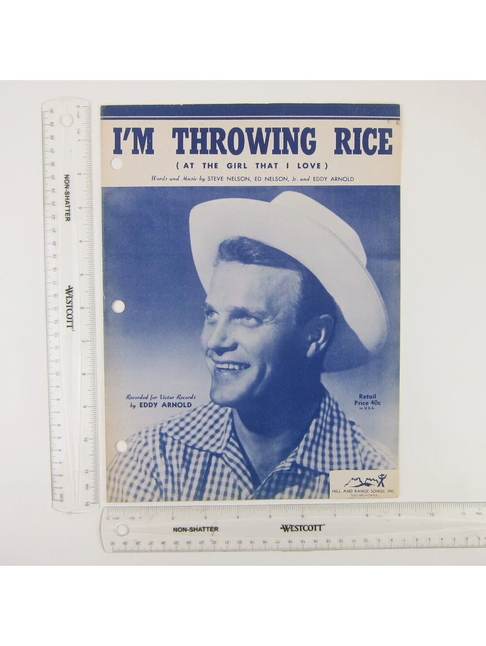 Sheet Music I'm Throwing Rice Eddy Arnold Country Western Music Vintage 1949
